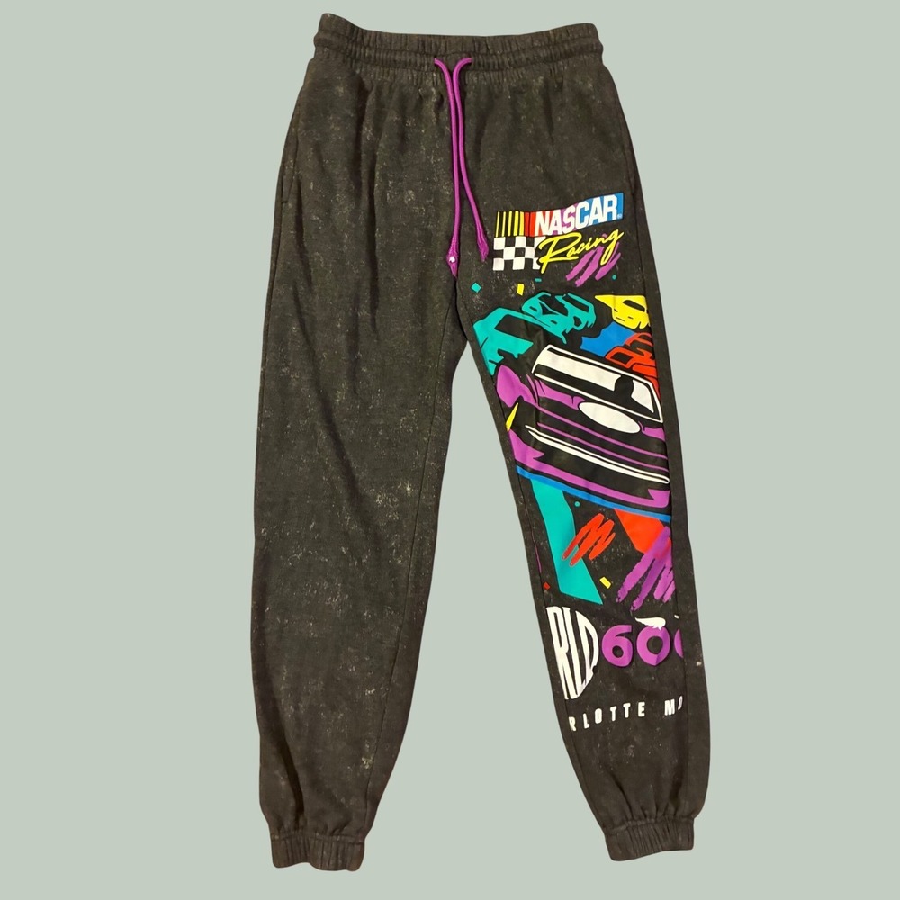 NASCAR Racing World 600 Charlotte Motor Speedway Grey Acid Wash‎ Joggers Small